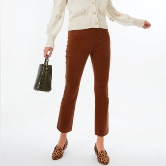 Tuckernuck Pants - Tuckernuck Corduroy Pants Brown Pull On Straight High Rise Cropped Elastic Waist